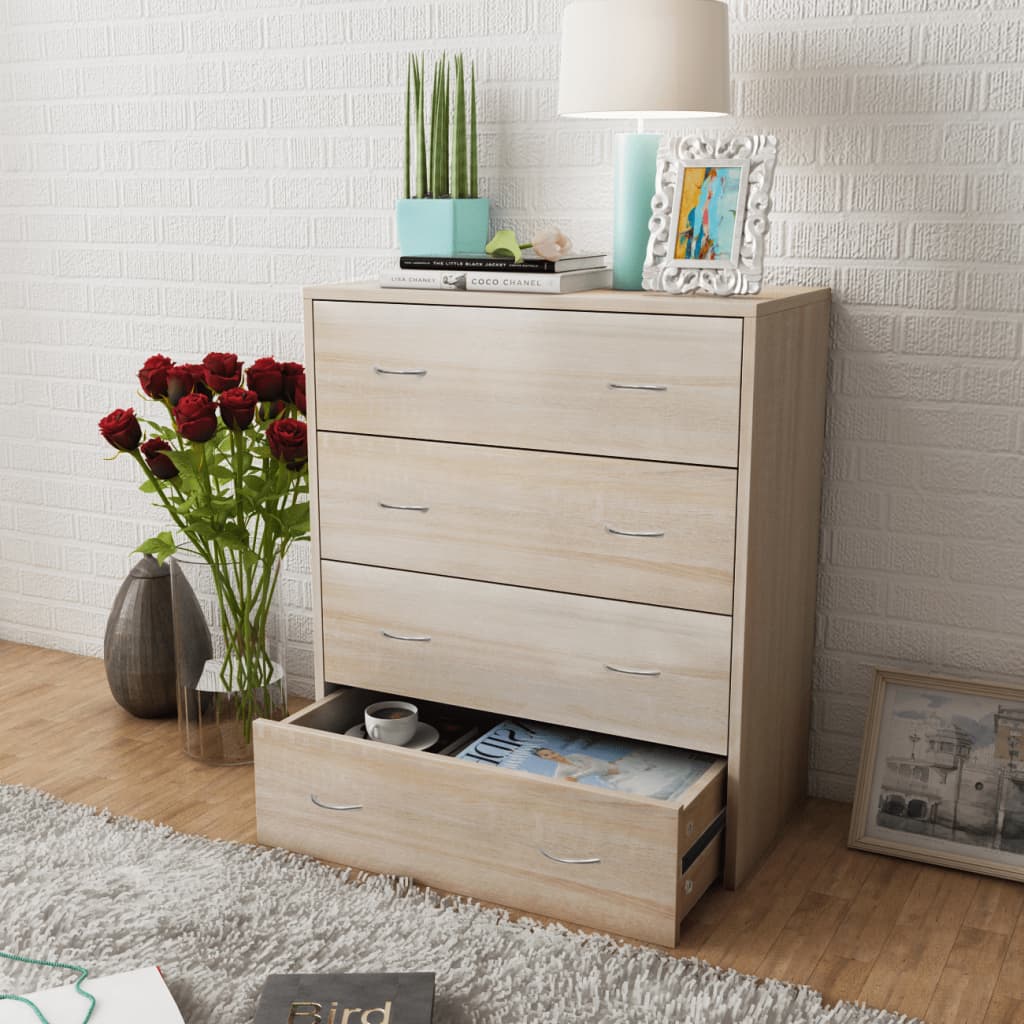 vidaXL Sideboard with 4 Drawers 60x30.5x71 cm Oak Colour