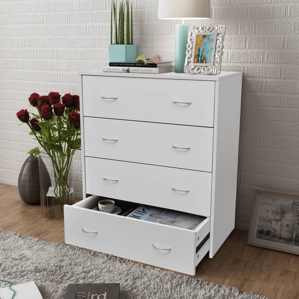 vidaXL Sideboard with 4 Drawers 60x30.5x71 cm White