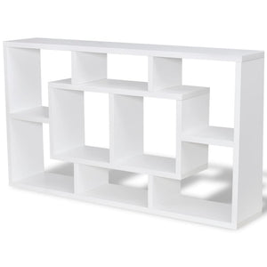 vidaXL Floating Wall Display Shelf 8 Compartments White