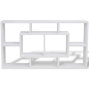 vidaXL Floating Wall Display Shelf 8 Compartments White