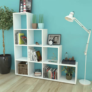 vidaXL Staircase Bookcase/Display Shelf 142 cm White