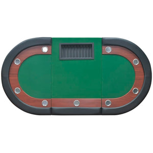 vidaXL 10-Player Poker Table with Dealer Area and Chip Tray Green