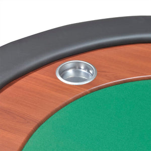 vidaXL 10-Player Poker Table with Dealer Area and Chip Tray Green