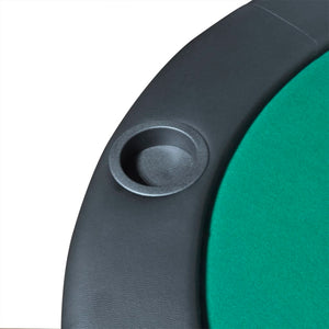 vidaXL 10-Player Foldable Poker Tabletop Green