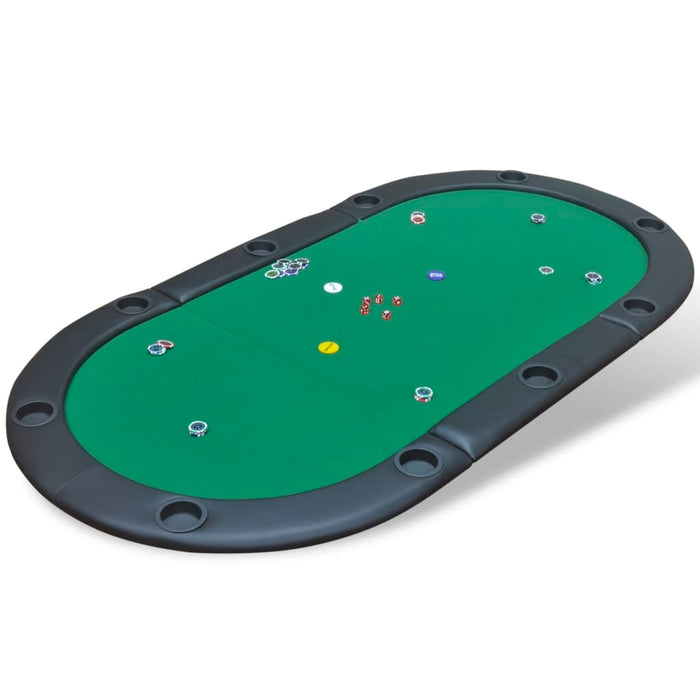 vidaXL 10-Player Foldable Poker Tabletop Green