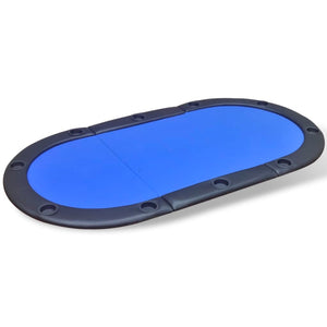 vidaXL 10-Player Foldable Poker Tabletop Blue