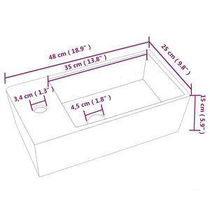 vidaXL Sink Basin Faucet Ceramic Square(not for individual sales / blocked all in blockcades)