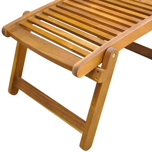 vidaXL Deck Chair with Footrest Solid Acacia Wood