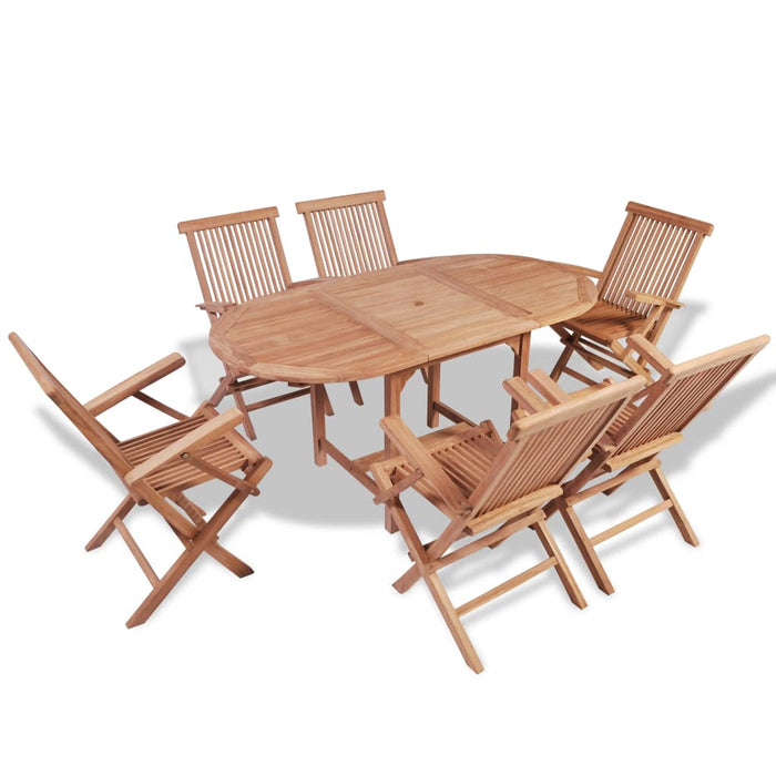 vidaXL B-ware 7 Piece Outdoor Dining Set Solid Teak