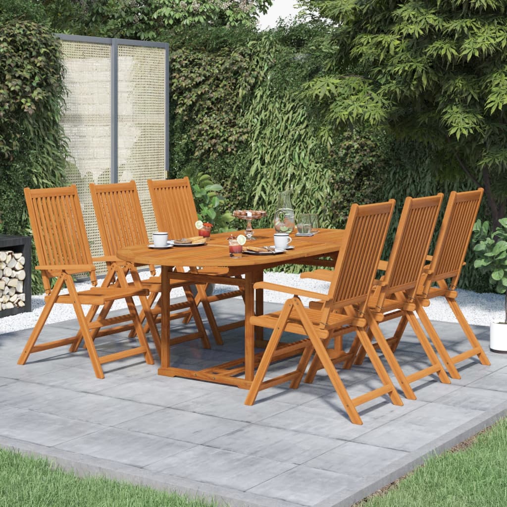 vidaXL 7 Piece Outdoor Dining Set Solid Acacia Wood