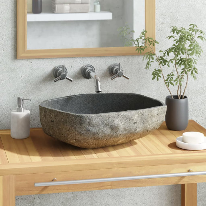 vidaXL Basin River Stone Oval 45-53 cm