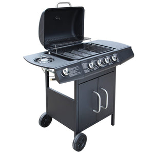 vidaXL Gas Barbecue Grill 4+1 Cooking Zone Black