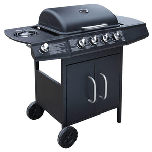 vidaXL Gas Barbecue Grill 4+1 Cooking Zone Black