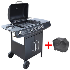 vidaXL Gas Barbecue Grill 4+1 Cooking Zone Black