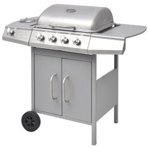 vidaXL Gas Barbecue Grill 4+1 Cooking Zone Silver