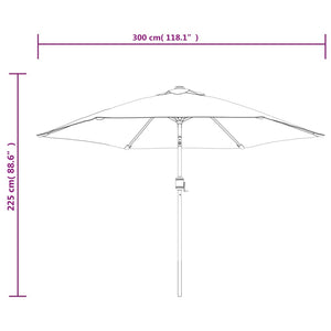 vidaXL LED Cantilever Umbrella 3 m Green