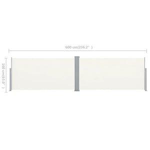 vidaXL Retractable Side Awning 160x600 cm Cream