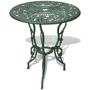 vidaXL 3 Piece Bistro Set Cast Aluminium Green