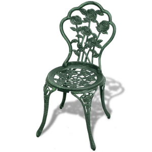 vidaXL 3 Piece Bistro Set Cast Aluminium Green