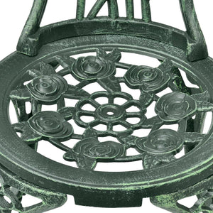 vidaXL 3 Piece Bistro Set Cast Aluminium Green