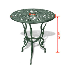 vidaXL 3 Piece Bistro Set Cast Aluminium Green