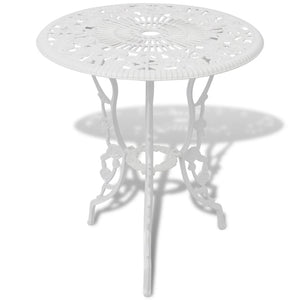 vidaXL 3 Piece Bistro Set Cast Aluminium White