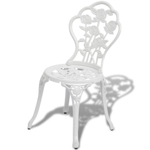 vidaXL 3 Piece Bistro Set Cast Aluminium White