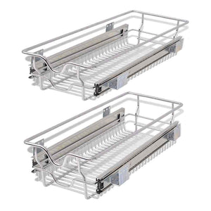 vidaXL Pull-Out Wire Baskets 2 pcs Silver 300 mm