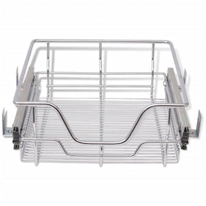 vidaXL Pull-Out Wire Baskets 2 pcs Silver 400 mm