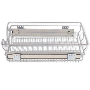 vidaXL Pull-Out Wire Baskets 2 pcs Silver 400 mm