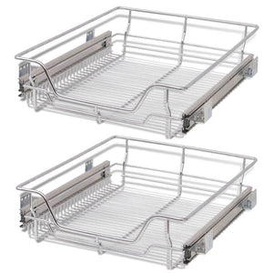 vidaXL Pull-Out Wire Baskets 2 pcs Silver 500 mm