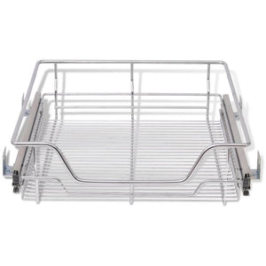 vidaXL Pull-Out Wire Baskets 2 pcs Silver 500 mm