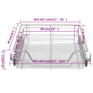 vidaXL Pull-Out Wire Baskets 2 pcs Silver 500 mm