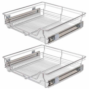 vidaXL Pull-Out Wire Baskets 2 pcs Silver 600 mm