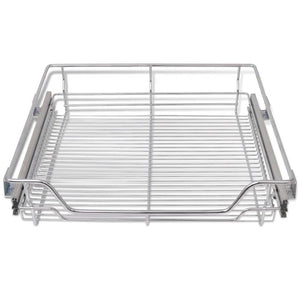 vidaXL Pull-Out Wire Baskets 2 pcs Silver 600 mm