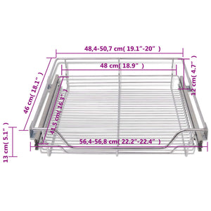 vidaXL Pull-Out Wire Baskets 2 pcs Silver 600 mm