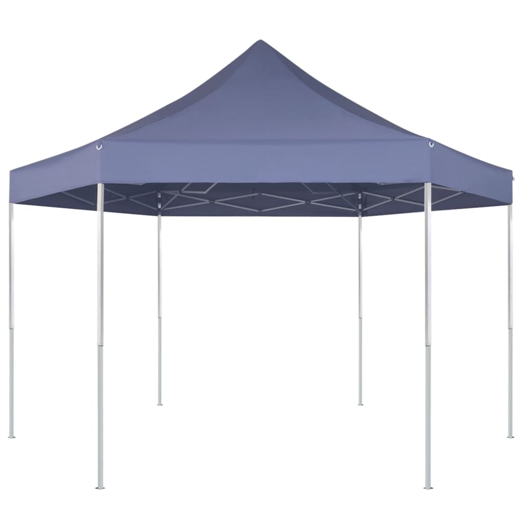 vidaXL Hexagonal Pop-Up Foldable Marquee Dark Blue 3.6x3.1 m