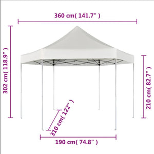 vidaXL Hexagonal Pop-Up Foldable Marquee Dark Blue 3.6x3.1 m