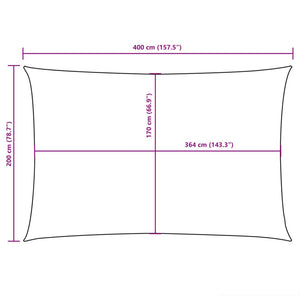 vidaXL Sunshade Sail Oxford Fabric Rectangular 2x4 m Cream