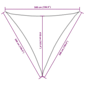 vidaXL Sunshade Sail Oxford Fabric Triangular 5x5x5 m Terracotta