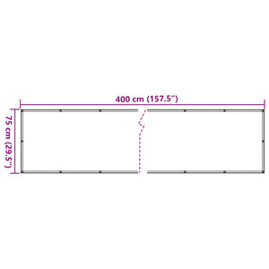 vidaXL Balcony Screen Oxford Fabric 75x400 cm Beige