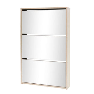 vidaXL Shoe Cabinet 3-Layer Mirror Oak 63x17x102.5 cm