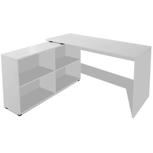 vidaXL Corner Desk 4 Shelves White