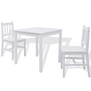 vidaXL Three Piece Dining Set Pinewood White