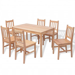 vidaXL Seven Piece Dining Set Pinewood