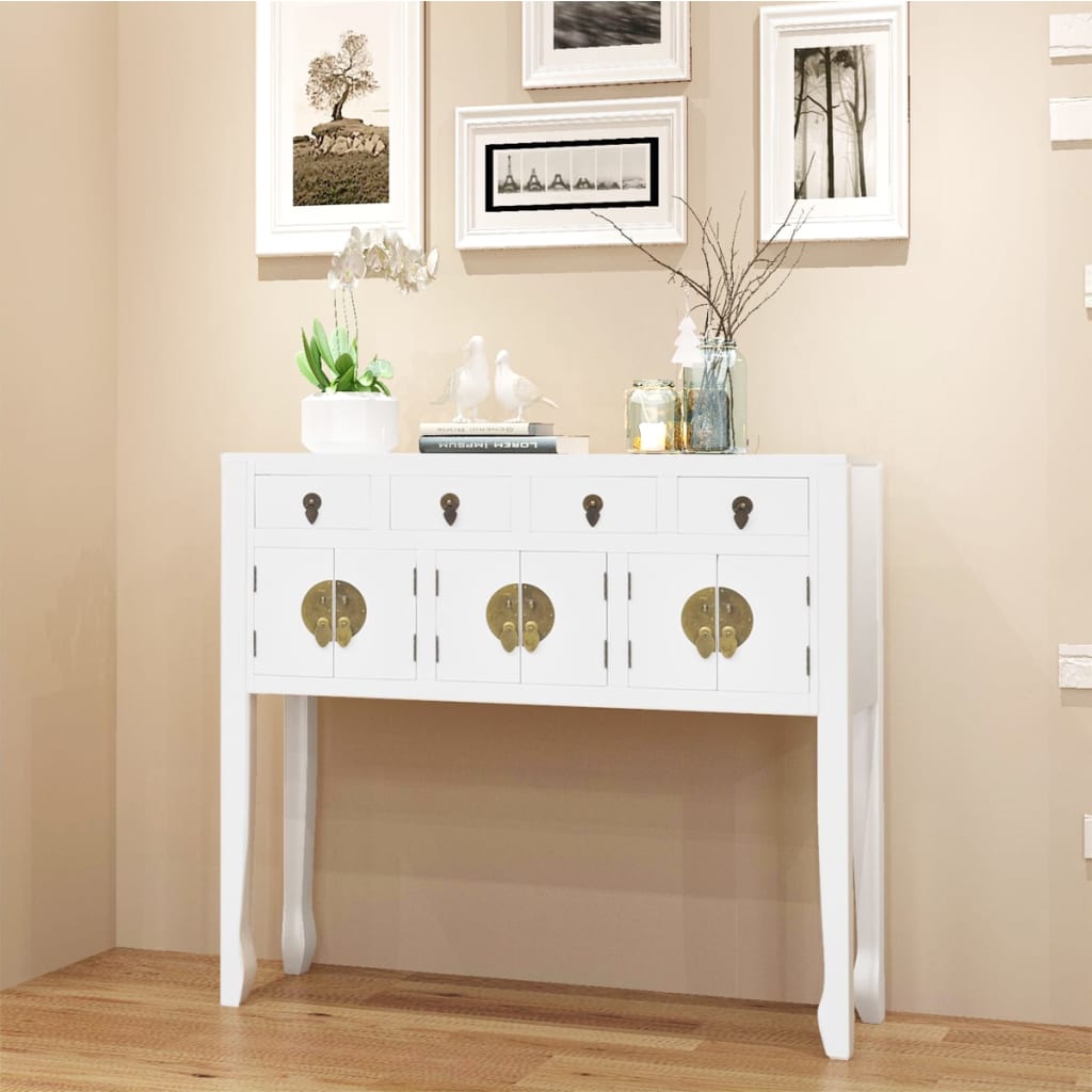 vidaXL Sideboard Chinese Style Solid Wood White