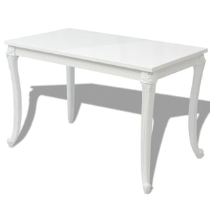 vidaXL Dining Table 116x66x76 cm High Gloss White