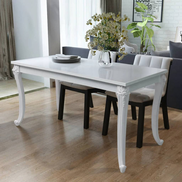 vidaXL Dining Table 116x66x76 cm High Gloss White