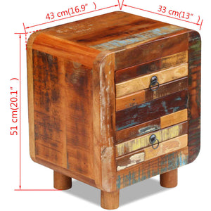 vidaXL Night Cabinet Solid Reclaimed Wood 43x33x51 cm