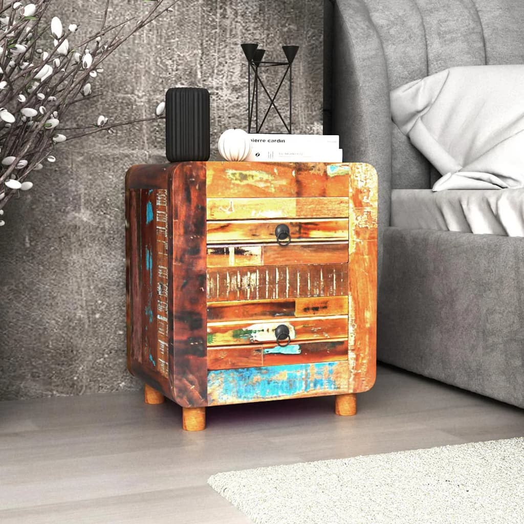 vidaXL Night Cabinet Solid Reclaimed Wood 43x33x51 cm